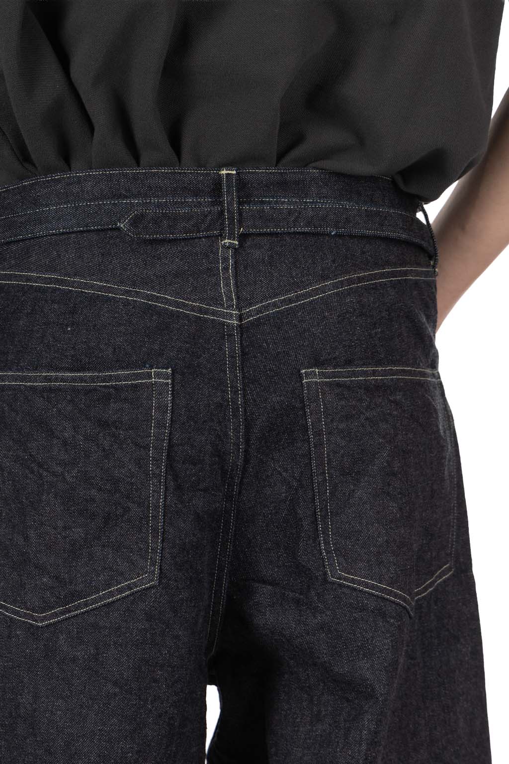 blurhms - 12.9oz Denim Bias Belted Pants - Indigo