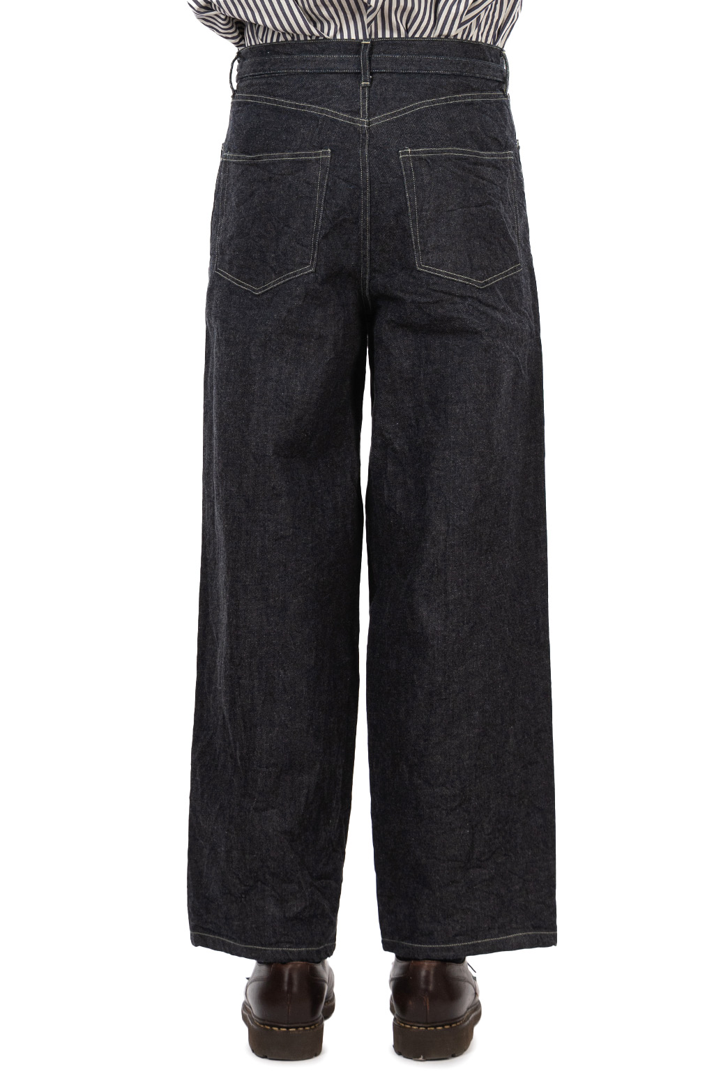 blurhms - 12.9oz Denim Bias Belted Pants - Indigo