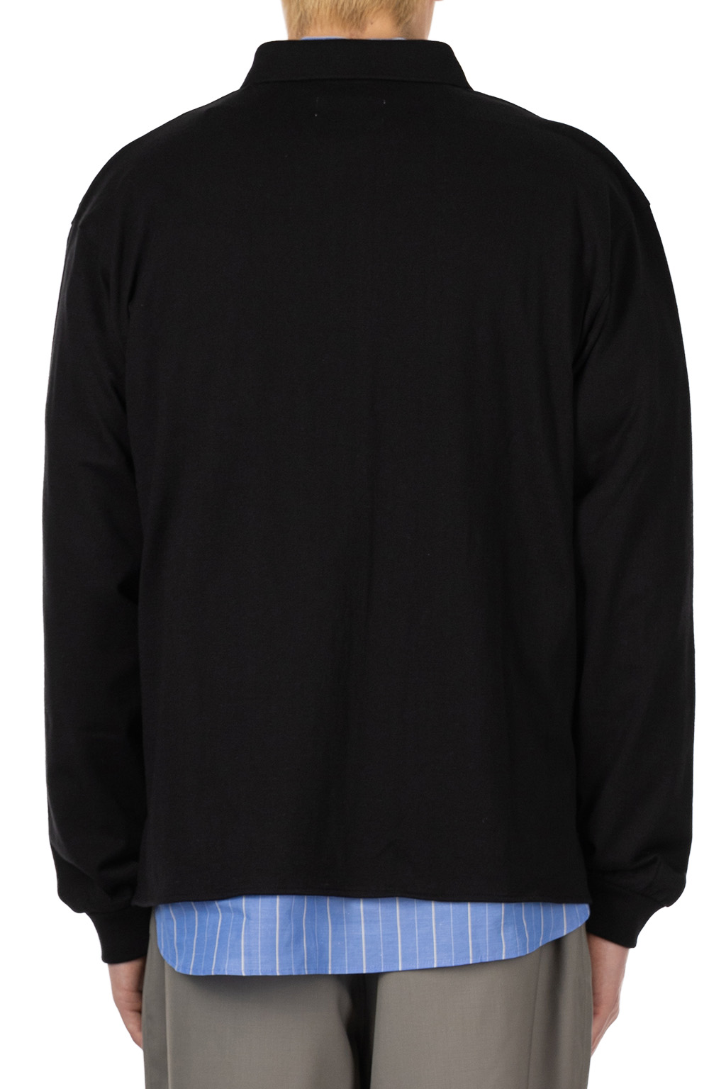 marka - Polo Collar Cashmere Jersey Shirt - Black