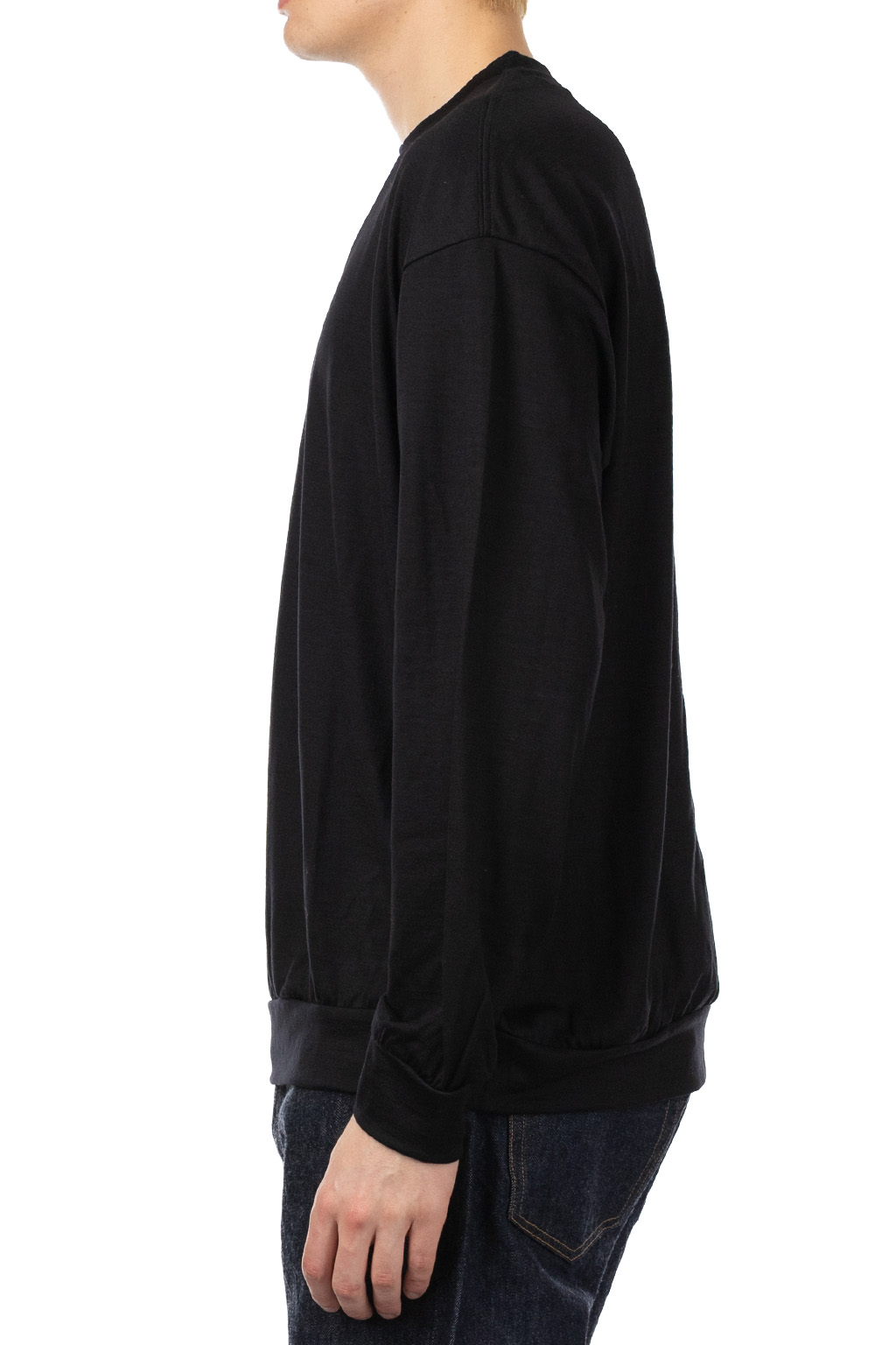 Markaware - Wool Single Jersey Washable Crew Neck - Black