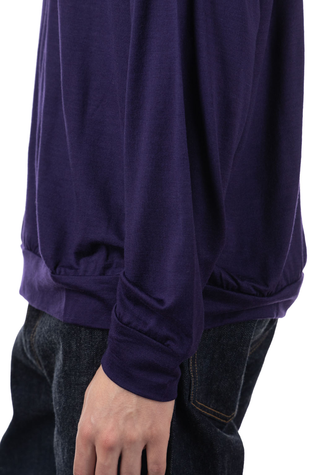 Markaware - Wool Single Jersey Washable Crew Neck - Dark Purple