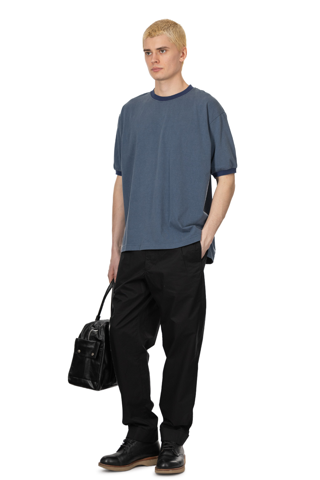 ts(s) - Pigment Dye Faded Big Polo T-shirt - Navy