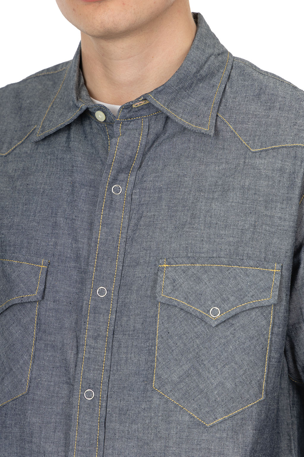 ts(s) - Yellow Stitch Western Shirt - Chambray